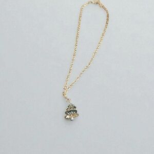 Talbots Gold Christmas Tree Pendant Necklace